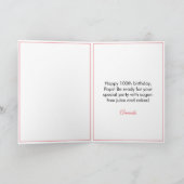 Carte Chic Red 5 Photo Collage 100e anniversaire (Intérieur)