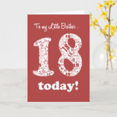 Carte Chic Red, Blanc 18e anniversaire pour Little Broth (Fleur jaune)