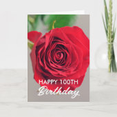 Carte Chic Red Rose 100e anniversaire (Devant)