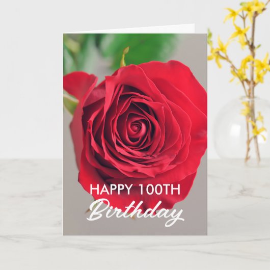 Carte Chic Red Rose 100e anniversaire (Fleur jaune)