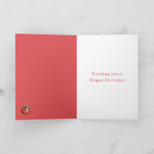 Carte Chic Red White Daisy Flower Ladybug Birthday (Intérieur)