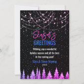 Carte Chic rose arbres parties scintillant de Noël nouve (Devant)