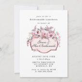 Carte Chic Rose Gold Floral Bridesmaids Luncheon Invitat (Devant)