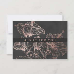Carte Chic Rose Gold Floral Certificat-Cadeau