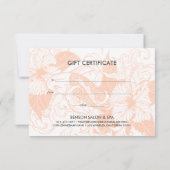 Carte Chic Rose Gold Floral Koi | Certificat cadeau (Dos)