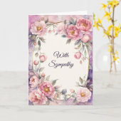 Carte Chic rose Peony Oval Frame Sympathie (Fleur jaune)