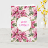 Carte Chic rose Poinsettia Fleurs Noël (Fleur jaune)