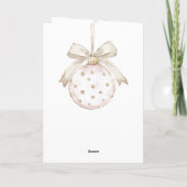 Carte Chic rose points blanc Bow Ornement Noël (Dos)