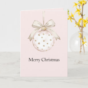 Carte Chic rose points blanc Bow Ornement Noël