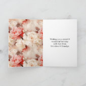 Carte Chic Rose rose rose floral Cupcake Anniversaire (Intérieur)
