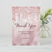 Carte Chic rose rousse parties scintillant or gouttes me (Debout devant)