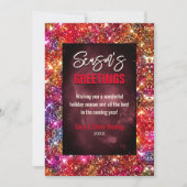 Carte Chic rouge irisé Parties scintillant Noël nouvelle (Devant)