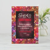 Carte Chic rouge irisé Parties scintillant Noël nouvelle (Debout devant)