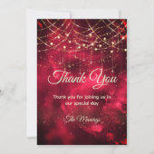 Carte Chic rouge or lumières de vacances merci (Devant)