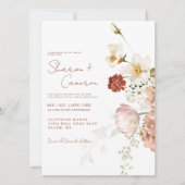Carte Chic Rustique Aquarelle Boho Floral Garden Mariage (Devant)
