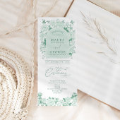 Carte Chic Sage Green Chinoiserie Floral Wedding Program