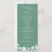 Carte Chic Sage Green Chinoiserie Floral Wedding Program (Dos)