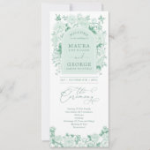 Carte Chic Sage Green Chinoiserie Floral Wedding Program (Devant)