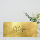 Carte Chic Salon Gold & Black Cadeau Certificat (Debout devant)