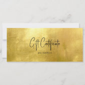 Carte Chic Salon Gold & Black Cadeau Certificat (Devant)