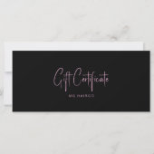 Carte Chic Salon Metallic Pink Certificat cadeau (Devant)
