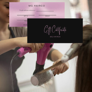 Carte Chic Salon Metallic Pink Certificat cadeau