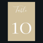 Carte Chic Sand Beige Table Numéro<br><div class="desc">Chic beige sablonneux,  couleur solide,  carte numéro de table. Lors de la commande de cartes de numéro de table,  vous devez personnaliser chaque carte de numéro de table individuellement. Conçu pour correspondre à notre collection d'oasis de Bohême.</div>