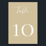Carte Chic Sand Beige Table Numéro<br><div class="desc">Chic beige sablonneux,  couleur solide,  carte numéro de table. Lors de la commande de cartes de numéro de table,  vous devez personnaliser chaque carte de numéro de table individuellement. Conçu pour correspondre à notre collection d'oasis de Bohême.</div>