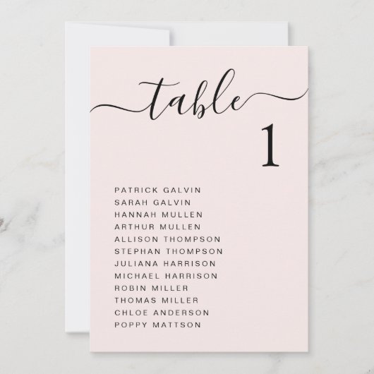 Carte Chic Script Pink Mariage de siège Carte grap (Devant)