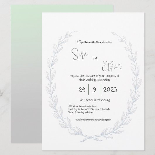 Carte Chic Shabby Botanique, Fleur sauvage, Romantique (Devant / Derrière)