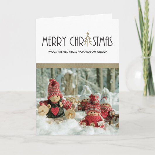 CARTE CHIC SILVER MERRY CHRISTMAS BUSINESS VACANCES PHOT (Devant)