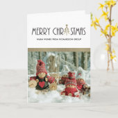 CARTE CHIC SILVER MERRY CHRISTMAS BUSINESS VACANCES PHOT (Fleur jaune)