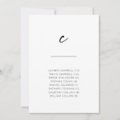 Carte Chic + Simple Script Moderne Siège Alphabétique C (Devant)