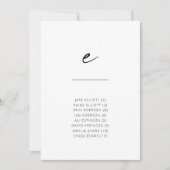 Carte Chic + Simple Script Moderne Siège Alphabétique E (Devant)