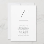 Carte Chic + Simple Script Moderne Siège Alphabétique T (Devant)