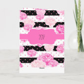Carte Chic Stripes Rose Floral Aquarelle Joyeux Annivers (Dos)