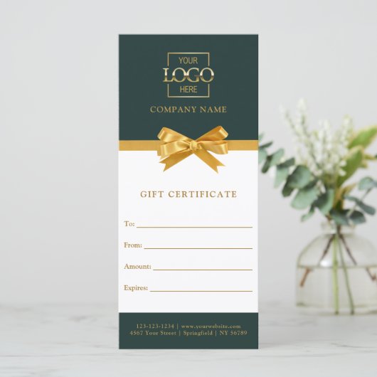 Carte Chic Trendy Business Personalized Gift Certificate (Debout devant)