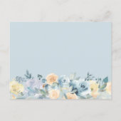 Carte Chic Vanilla Blue Floral Hébergements (Dos)