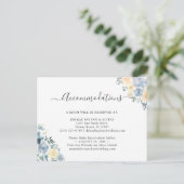 Carte Chic Vanilla Blue Floral Hébergements (Debout devant)