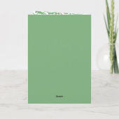 Carte Chic Vert foncé blanc Damas Floral Art Motif (Dos)