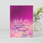 Carte Chic whimsical rose ombre parties scintillant merc (Debout devant)