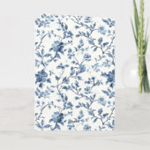 Carte Chic White Blue Floral Birthday (Dos)