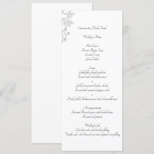 Carte Chic White Silver Foil Foil Réception