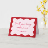 Carte Chic "Will You Be My Valentine" tendance rose & ro (Fleur jaune)
