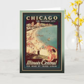 Carte Chicago la ville de vacances (Fleur jaune)