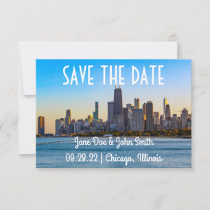 Carte Chicago Skyline Enregistrer la date