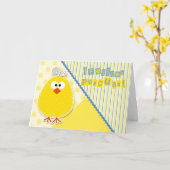 Carte Chick de Pâques espagnol en Bleu et Jaune pour enf (Fleur jaune)