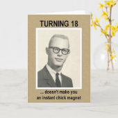 Carte Chick Magnet 18e anniversaire (Fleur jaune)