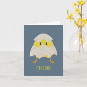 Carte Chick mignon personnalisable à la recherche d'une  (Fleur jaune)
