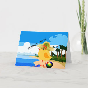 Carte Chick retraité...Amusant sur la plage